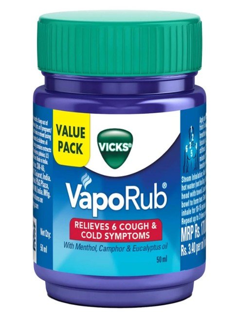 Vicks Vaporub Relief From Headache, Cough, Cold, Flu, Blocked Nose Medicine - Sale Cosmic