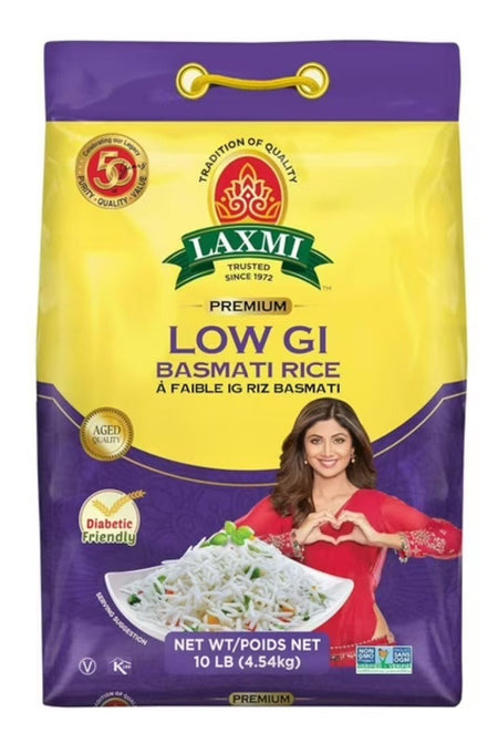 Laxmi Diabetic Friendly Basmati Rice w/Lower G.I. Index Value - 10lb Rice - Sale Cosmic
