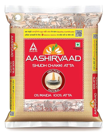 Aashirvaad 100% Whole Wheat Flour (atta) - 4 lbs (4 lbs bag) Wheat - Sale Cosmic