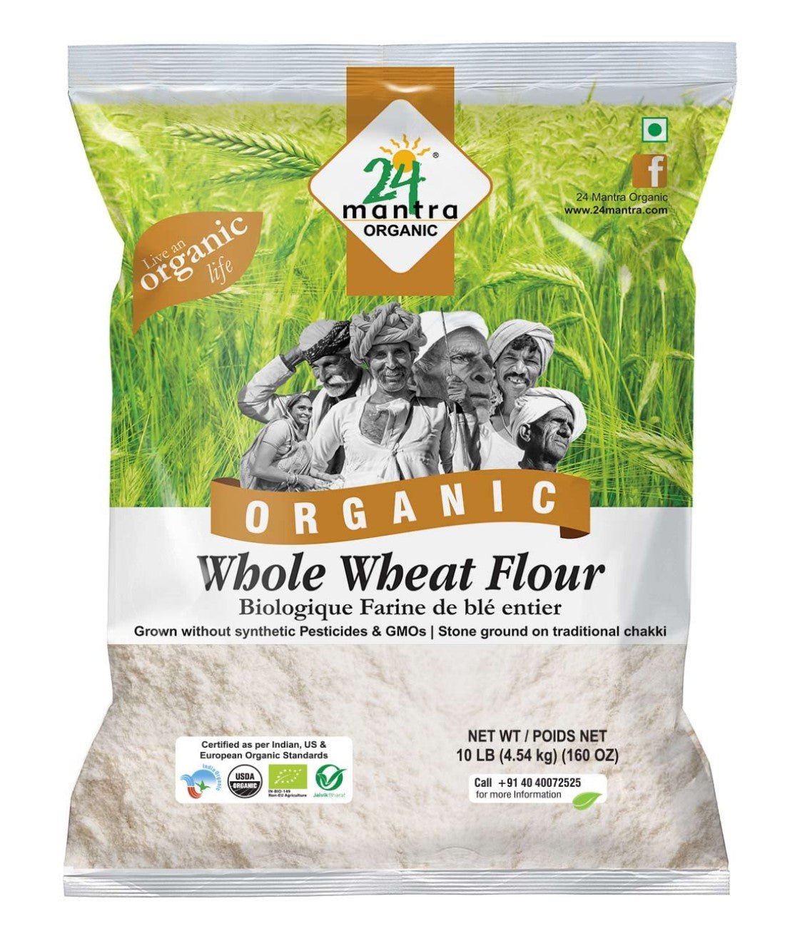 24 Mantra Organic Whole Wheat Atta - 20 Lb, (Pack of 1) Wheat - Sale Cosmic