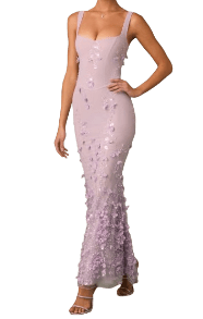 Vasanta Embellished Fishtail Corset Gown in Lilac Dress - Sale Cosmic