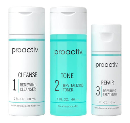 Proactiv 3 Step Acne Treatment - Benzoyl Peroxide Face Wash, Repairing Acne Spot Treatment for Face and Body, Exfoliating Toner - 30 Day Complete Acne Skin... Treatment - Sale Cosmic