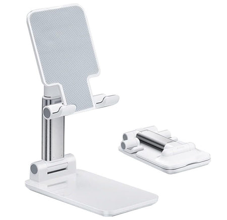 Cell Phone Stand, Angle Height Adjustable Cell Phone Holder with Silicon Pad for Desk Fully Forldable Mobile Phone Holder Compatible with All Mobile Phones, MT - 6, (White) Holder - Sale Cosmic