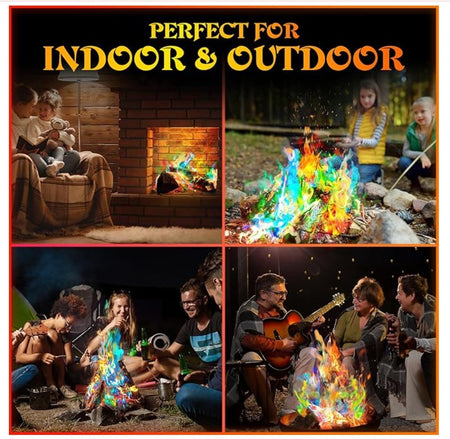 MEKER Fire Color Changing Packets - Fire Pit, Campfires, Outdoor Fireplaces, Bonfire - Fire Color - Perfect Fire Camping Accessories for Kids & Adults (12 Pack) Color - Sale Cosmic