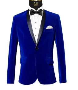 Royal Blue Velvet Tuxedo Jacket prom suit - Sale Cosmic