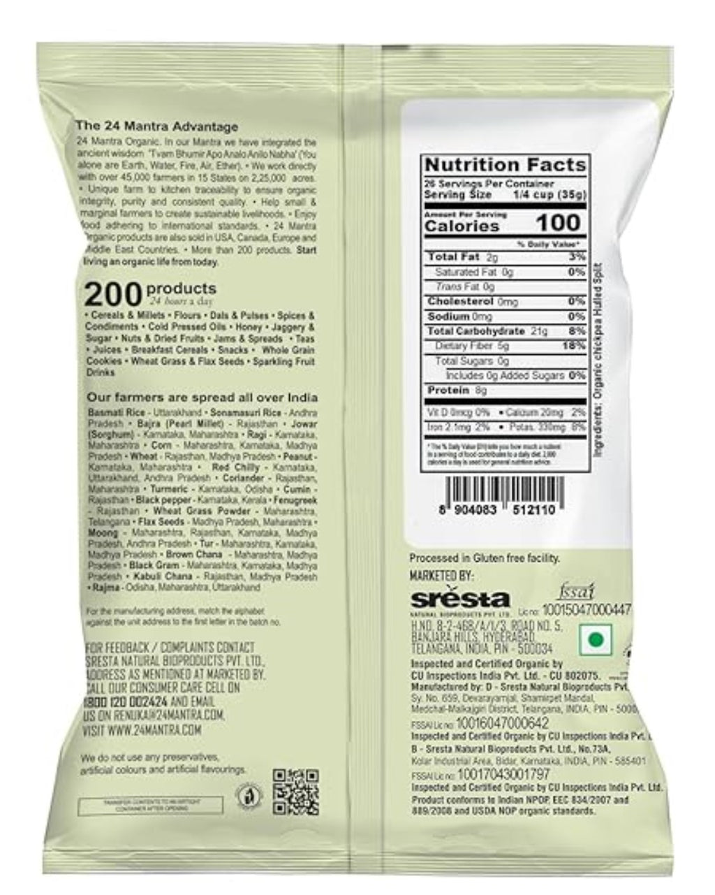 24 Mantra Organic Brown Chana Dal - Sale Cosmic