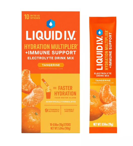 Liquid I.V. Hydration Multiplier + Immune Support Powder Energy Supplements - Tangerine - 0.56oz each/10ct ENERGY DRINK - Sale Cosmic