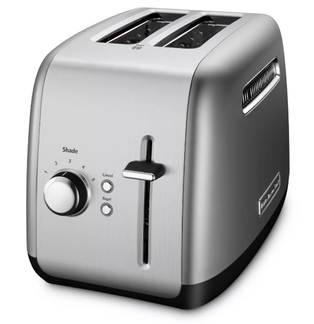 KitchenAid 2 - Slice Toaster with Manual Lift Lever - KMT2115: Silver, Cool Touch, Bagel & Bread Toaster, Crumb Tray Toaster - Sale Cosmic