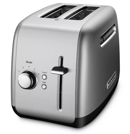 KitchenAid 2 - Slice Toaster with Manual Lift Lever - KMT2115: Silver, Cool Touch, Bagel & Bread Toaster, Crumb Tray Toaster - Sale Cosmic