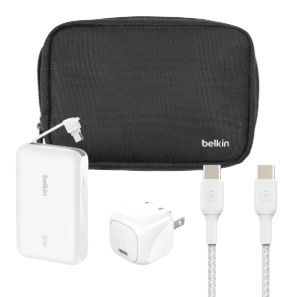 Belkin Travel Bundle – 10K Power Bank with Integrated USB - C Cable, 30W USB - C Wall Charger, USB - C/C Cable & Travel Pouch power bank - Sale Cosmic