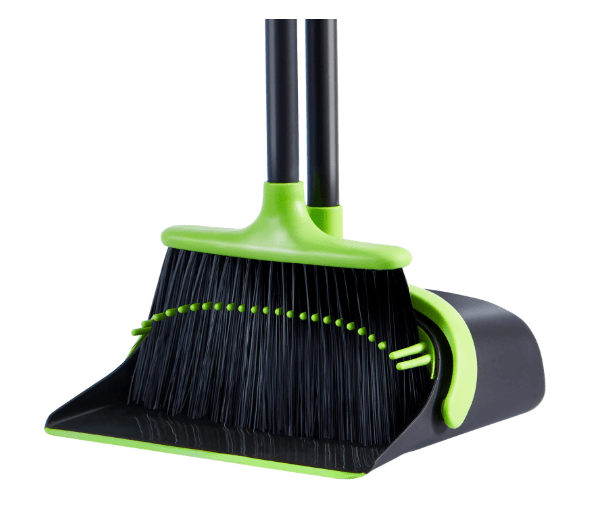 Broom and Dustpan,Indoor Broom and Dust Pans with Long Handle Up to 54 Inches,Broom and Dustpan Set for Home,Standing Upright Broom with Dustpan Combo Set for Kitchen Room Office Lobby Floor(Green) broom and dustpan - Sale Cosmic