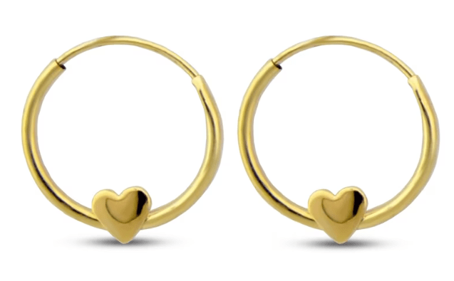 Children's Hoop Earrings 14K Yellow Gold Hoop Earings - Sale Cosmic