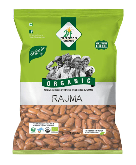 24 Mantra Organic Rajma Kidney Beans - 2 Lb (908 Gm) Rajma 24 Mantra Organic - Sale Cosmic