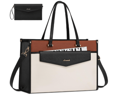 LOVEVOOK Laptop Bag for Women, 15.6'' Laptop Tote Purse 2 - in - 1 Professional Work Bag Business Briefcase with Clutch Purse, Waterproof Leather Computer Handbag for Teacher Office Travel laptop bag for women - Sale Cosmic