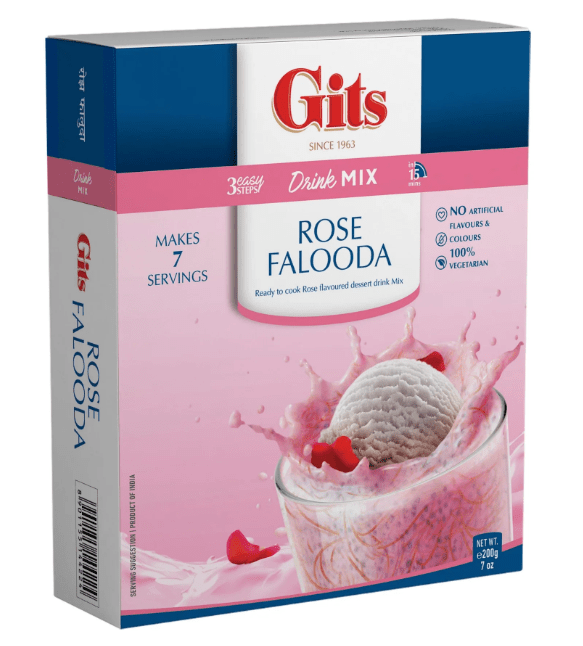 Gits Rose Falooda (Drink Mix) - 7 Oz (200 Gm) Drink Mix - Sale Cosmic
