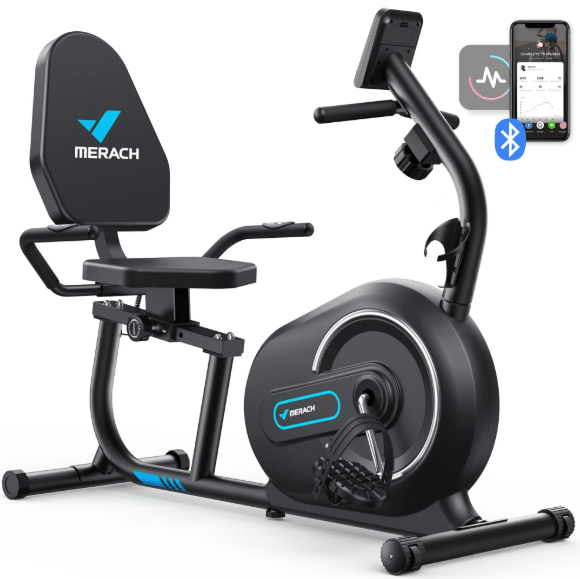 MERACH Recumbent Exercise Bikes for Home Sit Down Stationary Bicycle Magnetic 8 Levels Resistance Indoor Cycling Bike with Free APP Exercise Bike - Sale Cosmic
