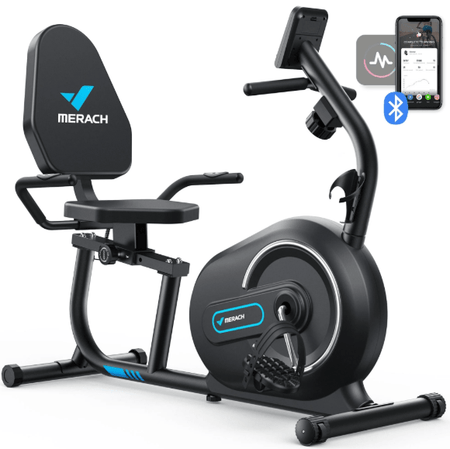 MERACH Recumbent Exercise Bikes for Home Sit Down Stationary Bicycle Magnetic 8 Levels Resistance Indoor Cycling Bike with Free APP Exercise Bike - Sale Cosmic