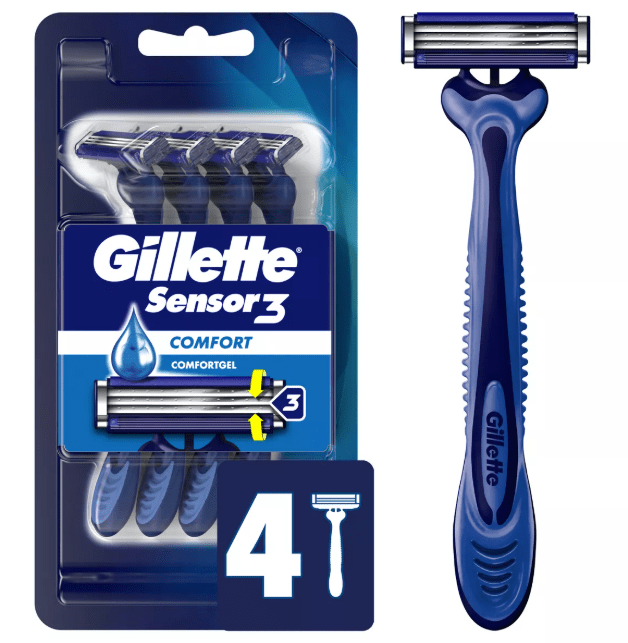 Gillette Sensor3 Comfort Men's Disposable Razors - 4ct Razor - Sale Cosmic