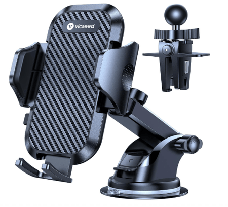 VICSEED True Military - Grade Phone Holders for Your Car [Upgraded 95+LBS Strongest Suction] Cell Phone Mount for Car Dashboard Windshield Vent Truck Boat Stand Adjustable for iPhone Android dashboard mount - Sale Cosmic