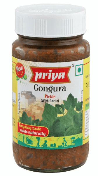 Priya Gongura Pickle with Garlic 300 gm bottle Pickle - Sale Cosmic