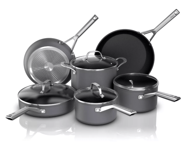 Ninja 10pc Never Stick Signature Hard - Anodized Cookware Set: Dishwasher - Safe, Induction Compatible, Nonstick Aluminum Cookware Set - Sale Cosmic