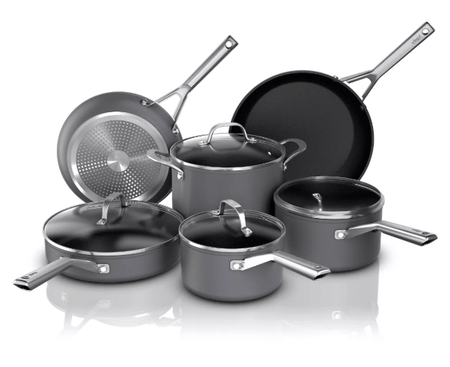 Ninja 10pc Never Stick Signature Hard - Anodized Cookware Set: Dishwasher - Safe, Induction Compatible, Nonstick Aluminum Cookware Set - Sale Cosmic