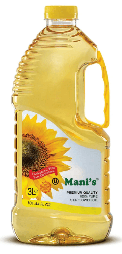 Mani's Sunflower Oil - 3 LTR Weight: 6.61 lbs Sunflower Oil Mani's - Sale Cosmic