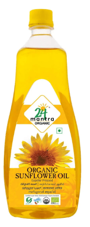24 Mantra Cold Pressed Sunflower Oil - 1 LTR Weight: 2.20 lbs Sunflower Oil 24 Mantara Organic - Sale Cosmic