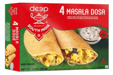 Deep Masala Dosa 4pc 14 oz frozen appetizers Deep - Sale Cosmic