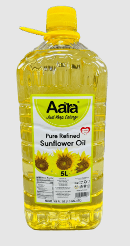Aara Pure Sunflower Oil - 5 LTR , Weight: 11.00 lbs Sunflower Oil Aara - Sale Cosmic