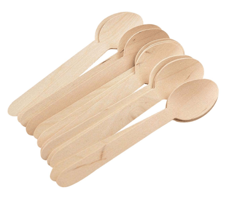 100 Pcs Natural Wooden Disposable Dessert Spoon Eco Friendly Products Party Wear Disposable Spoon - Sale Cosmic