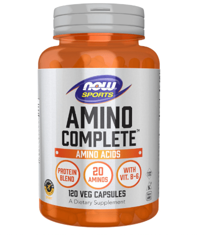 NOW Sports Nutrition, Amino Complete™, Protein Blend With 20 Aminos and B - 6, 120 Veg Capsules Health Supplements - Sale Cosmic