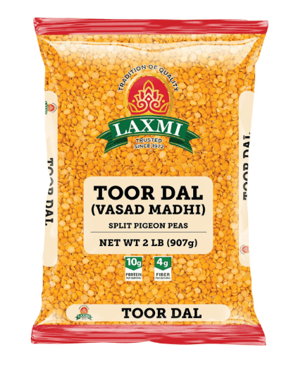 Laxmi Toor Dal, Traditional Indian Split Yellow Peas - 2lb Bag Toor Da Laxmi - Sale Cosmic