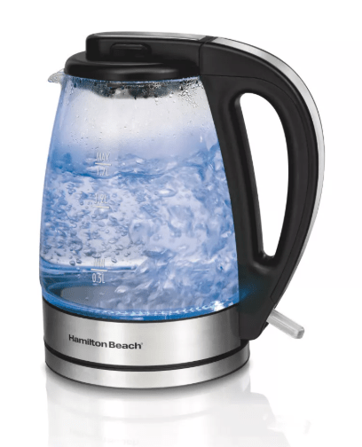 Hamilton Beach 1.7L Illuminated Glass Kettle - 40869: Electric Water Boiler, Overheat Protection, Cordless, LED Indicator Electric kettle - Sale Cosmic