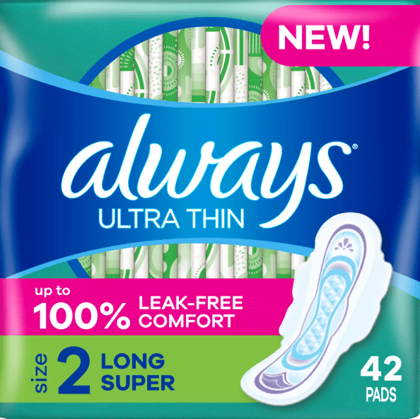 Always Ultra Thin Long Super Pads - Size 2 Sanitary pads - Sale Cosmic