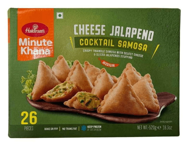 Haldiram Cheese Jalapeno Samosa 520Gm Frozen Cocktail Samosas - Sale Cosmic