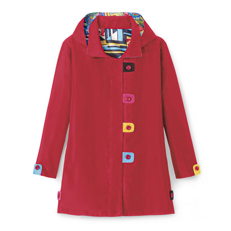 Reversible Travel Jacket, Colorful Tab Accents, Zip Front, Pockets Wearable - Sale Cosmic