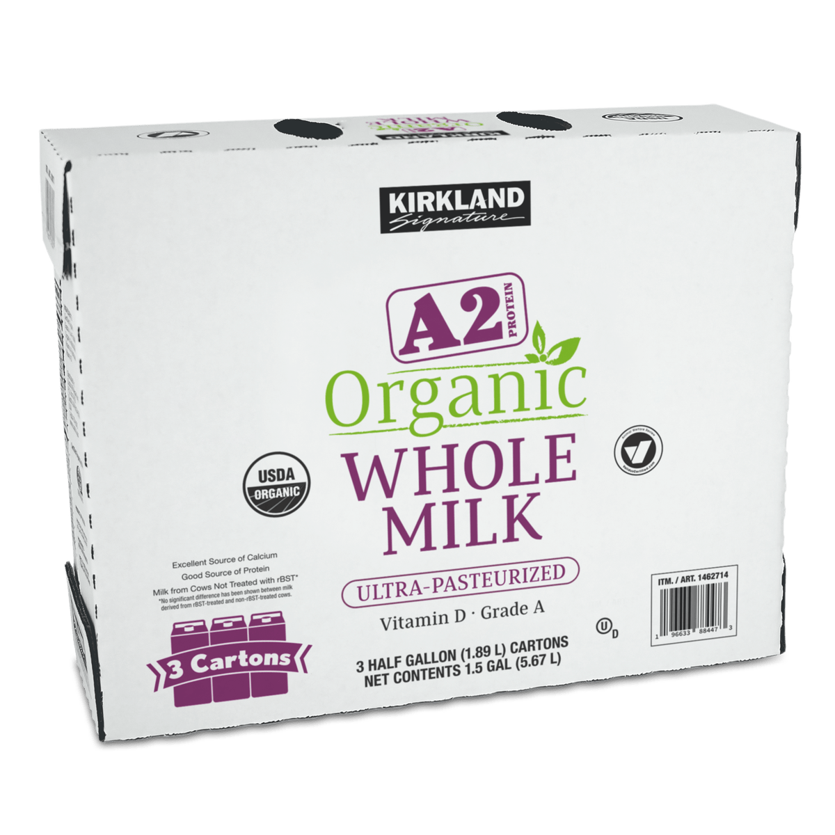 Kirkland Signature Organic Whole Milk, A2 Protein, Half Gallon, 3 ct Sale Cosmic - Sale Cosmic