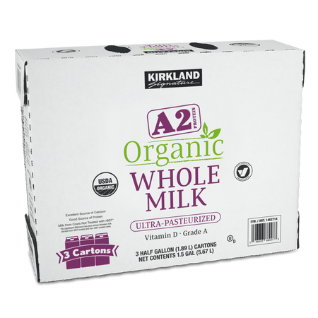 Kirkland Signature Organic Whole Milk, A2 Protein, Half Gallon, 3 ct Sale Cosmic - Sale Cosmic